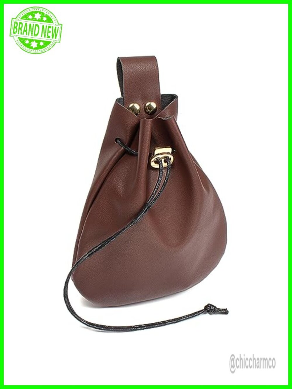 Medieval Leather Belt Pouch Renaissance Viking LARP Cosplay Drawstring Bag